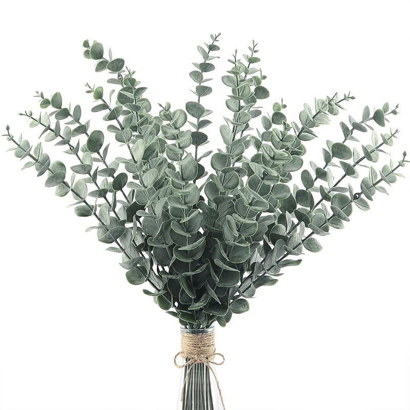Eucalyptus Preserved - 20pcs 인공 유칼립투스 줄기 잎 녹색
